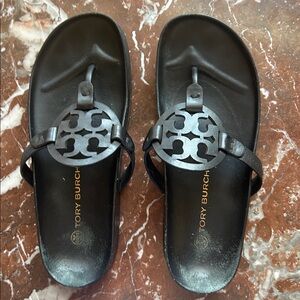 Tory Burch Miller Cloud Sandals 9 Black